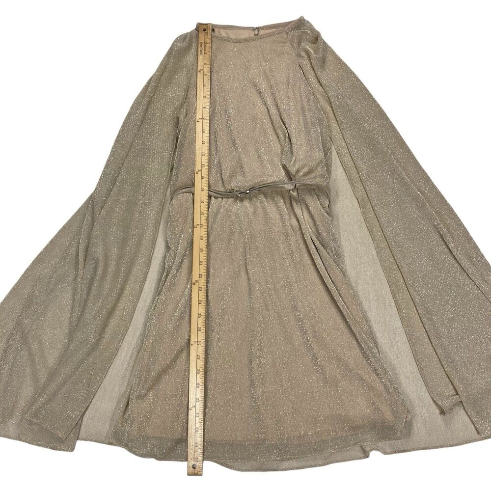 Gold Sheer Cape Sparkle Dress - Women - Picture 12 of 16